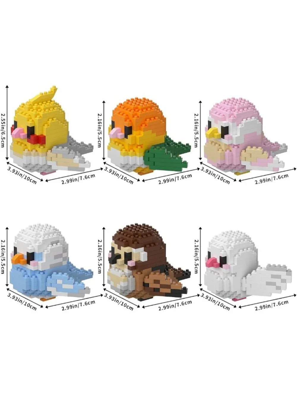 Micro Mini Parrots Building Block Set | Animal Model Kits for Kids | 6 Boxes